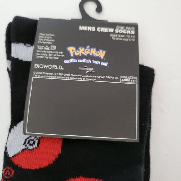 Pokémon Men Crew Socks size 10-13 - Picture 2 of 5
